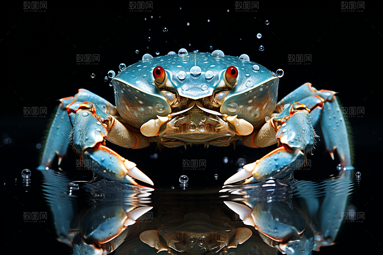 梭子蟹食材大海摄影图