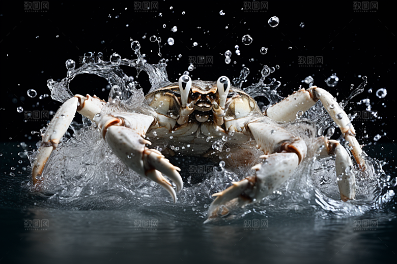 梭子蟹海货海蟹摄影图