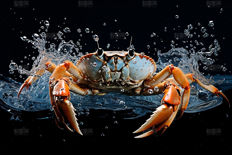 梭子蟹食材大海摄影图