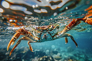 梭子蟹海货食材摄影图