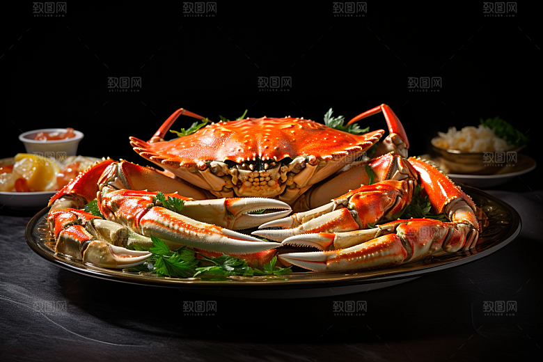 梭子蟹美食美味摄影图