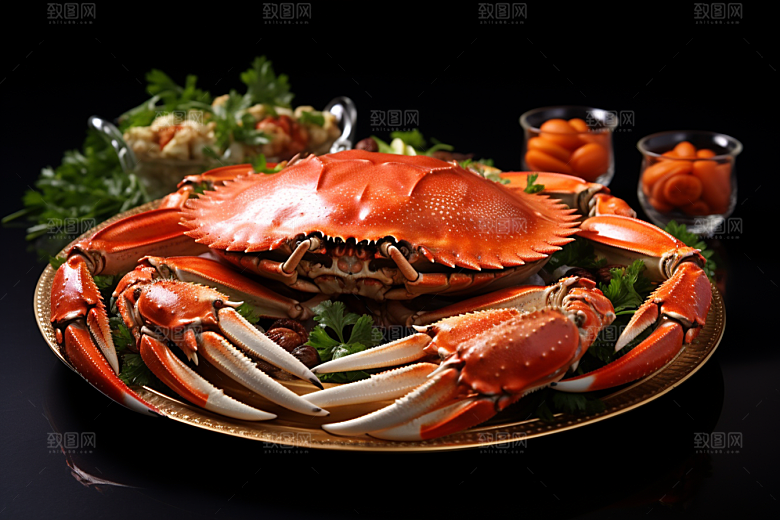 梭子蟹高清美食摄影图