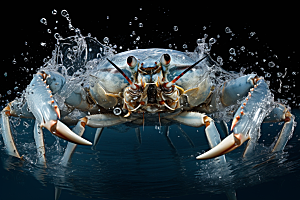 梭子蟹美食海洋摄影图