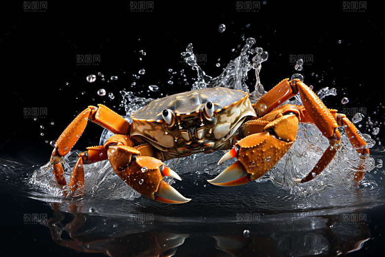 梭子蟹海鲜美食摄影图