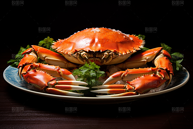 梭子蟹食材美味摄影图