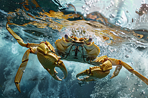 梭子蟹海蟹美食摄影图