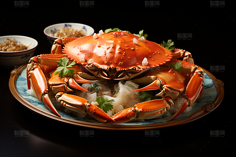 梭子蟹美食食材摄影图