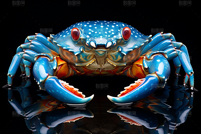 梭子蟹大海海鲜摄影图