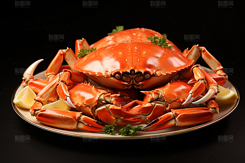 梭子蟹美味海鲜摄影图