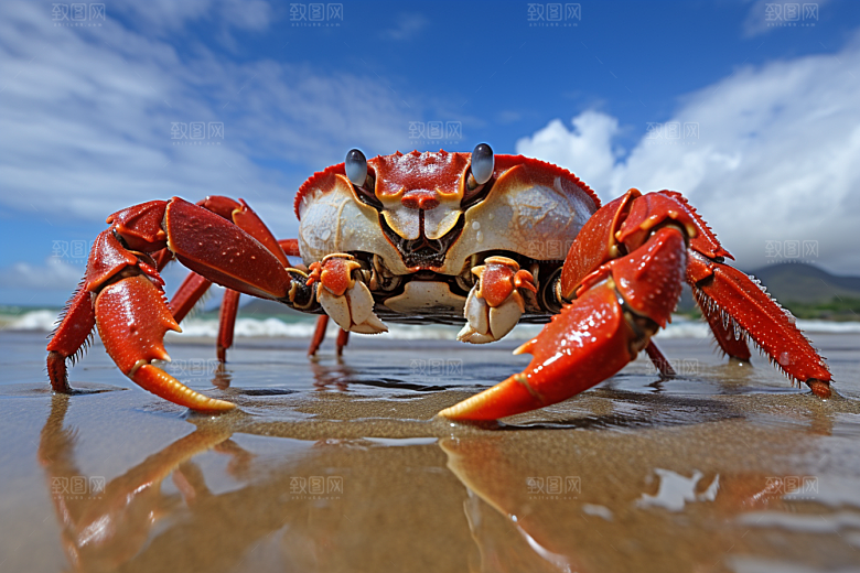 梭子蟹美味海洋摄影图