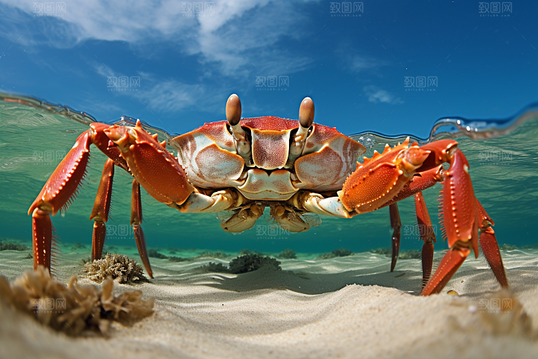 梭子蟹美食海货摄影图