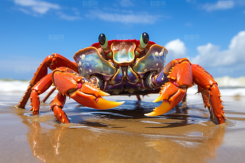 梭子蟹海鲜美食摄影图