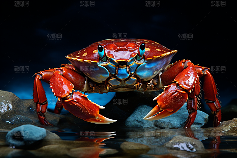 梭子蟹美食海鲜摄影图