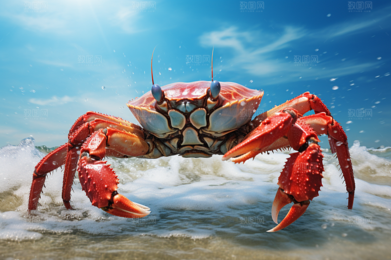 梭子蟹食材海货摄影图