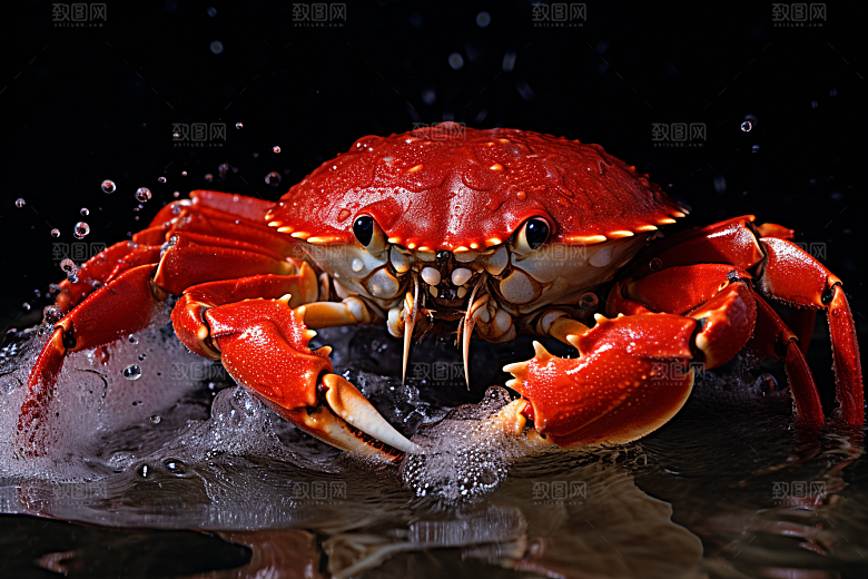 梭子蟹海洋海货摄影图