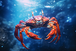 梭子蟹海洋海货摄影图