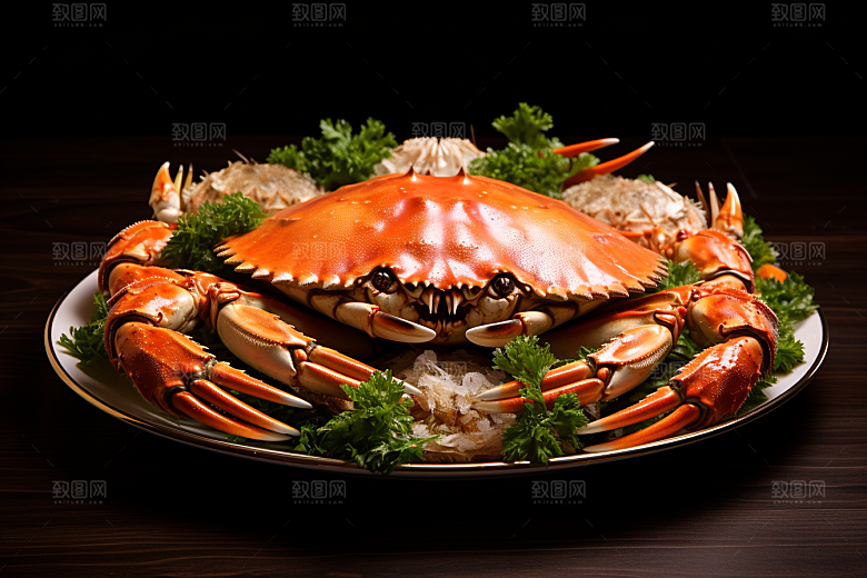 梭子蟹海蟹大海摄影图
