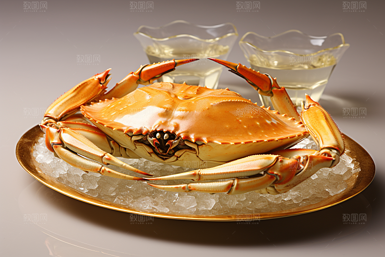 梭子蟹海蟹食材摄影图