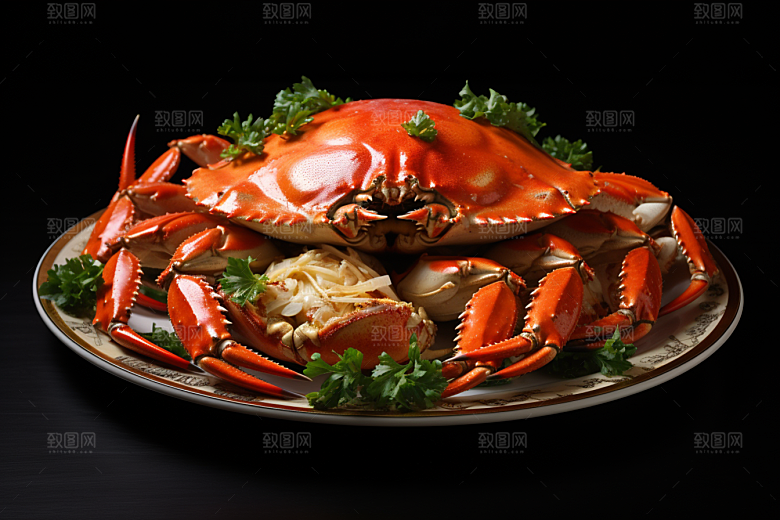 梭子蟹食材美味摄影图