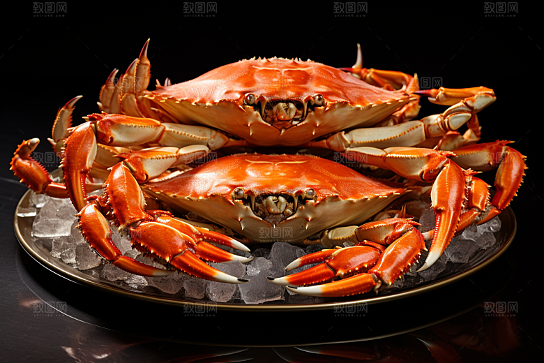 梭子蟹食材美味摄影图