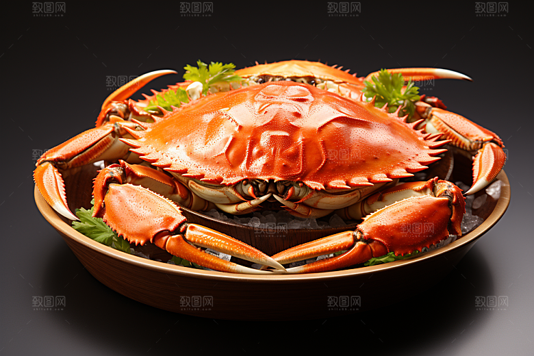 梭子蟹海货食材摄影图