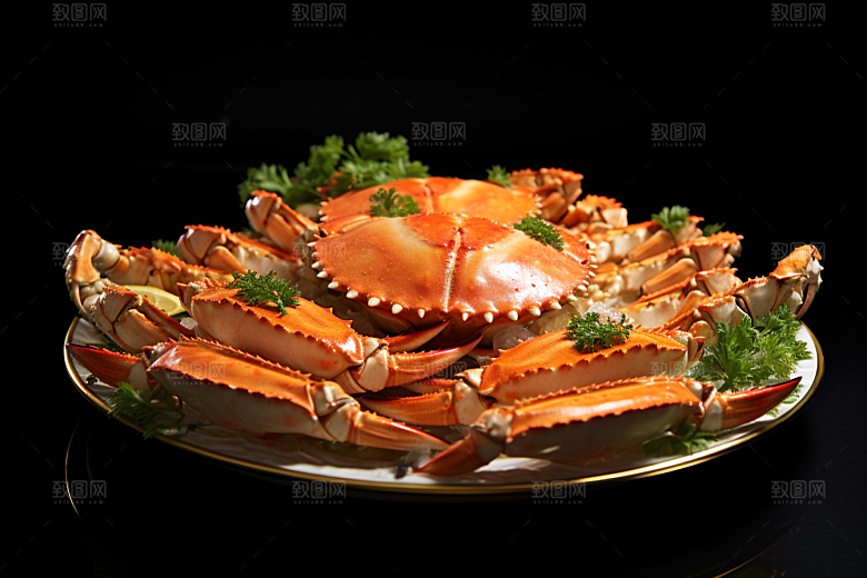 梭子蟹海洋海货摄影图
