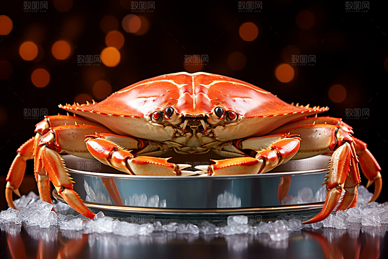 梭子蟹海鲜食材摄影图