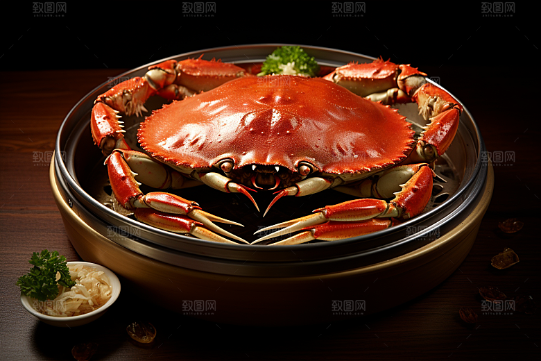 梭子蟹冰鲜大海摄影图