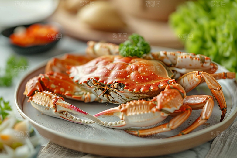 梭子蟹海鲜大海摄影图