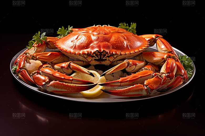 梭子蟹美食美味摄影图