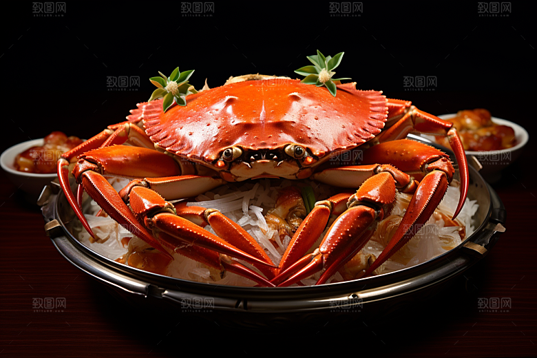 梭子蟹大海美食摄影图