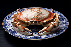 梭子蟹食材美味摄影图