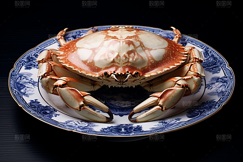 梭子蟹食材美味摄影图