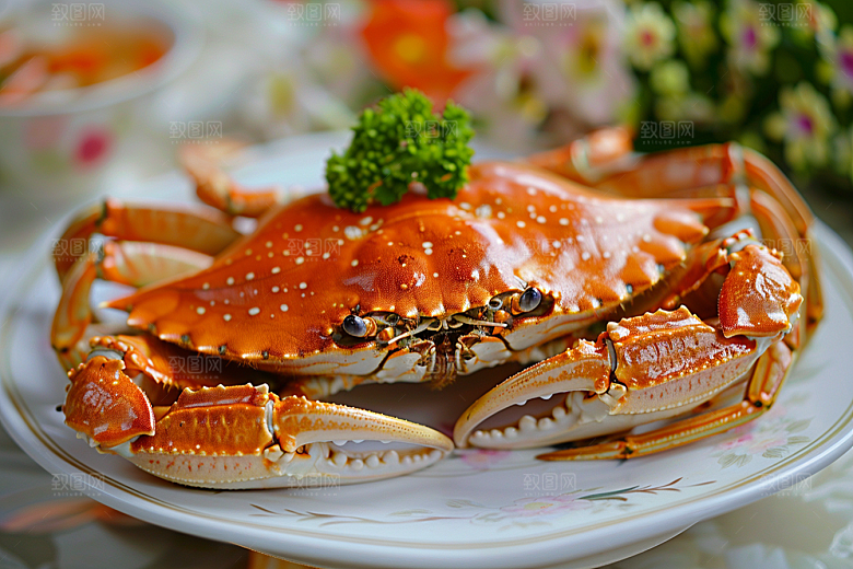 梭子蟹食材高清摄影图