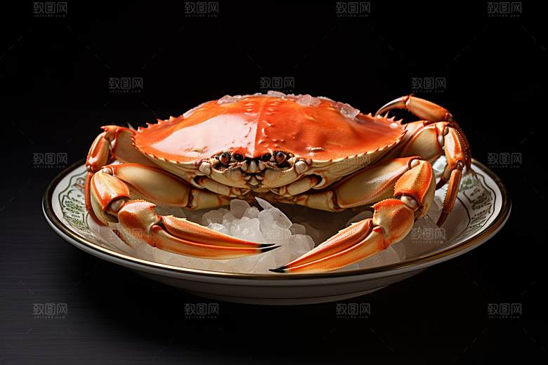 梭子蟹美食美味摄影图