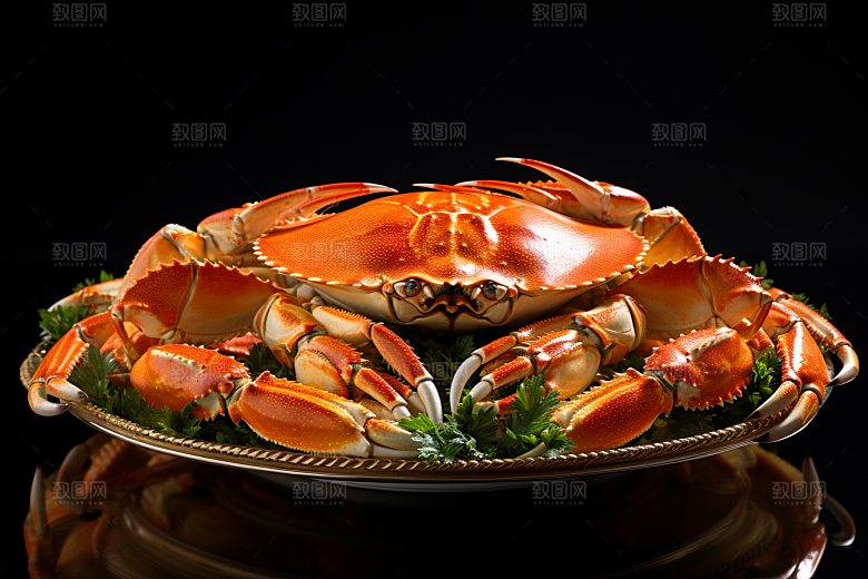 梭子蟹螃蟹美食摄影图