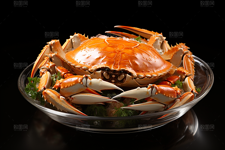 梭子蟹大海海鲜摄影图
