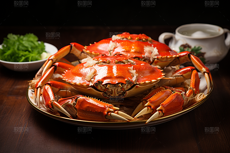 梭子蟹美食螃蟹摄影图