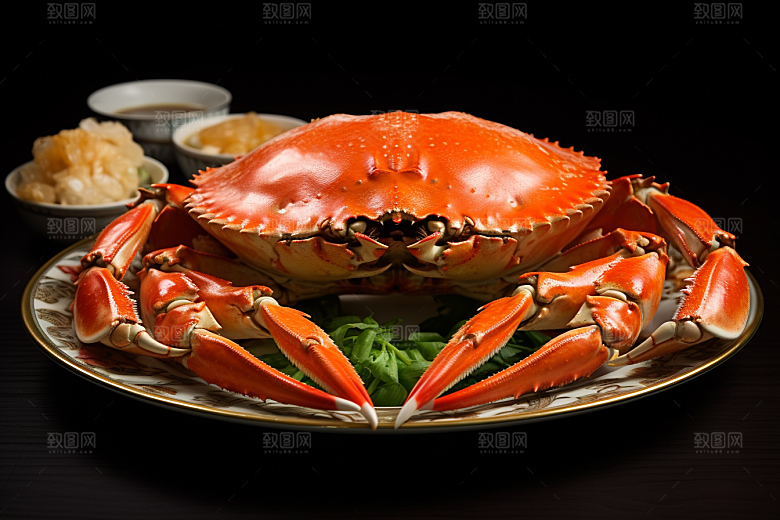梭子蟹海鲜海洋摄影图