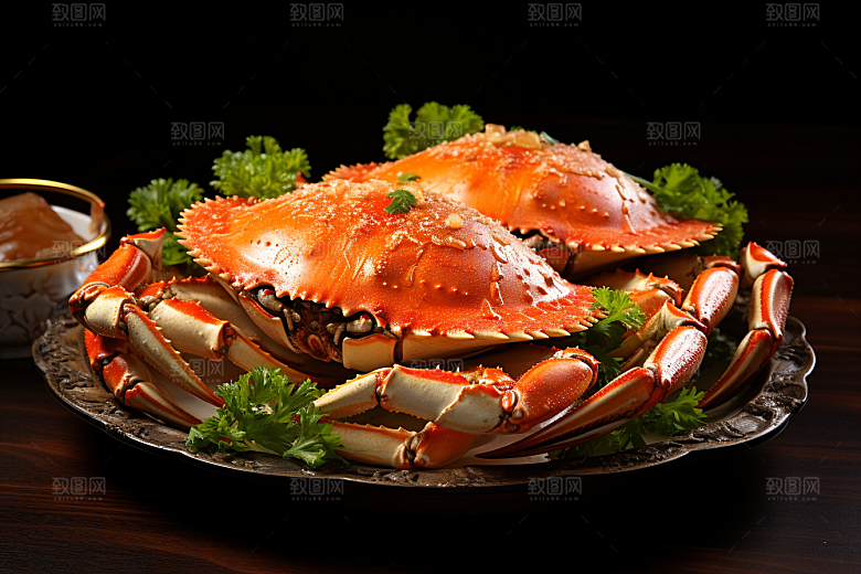 梭子蟹海鲜大海摄影图