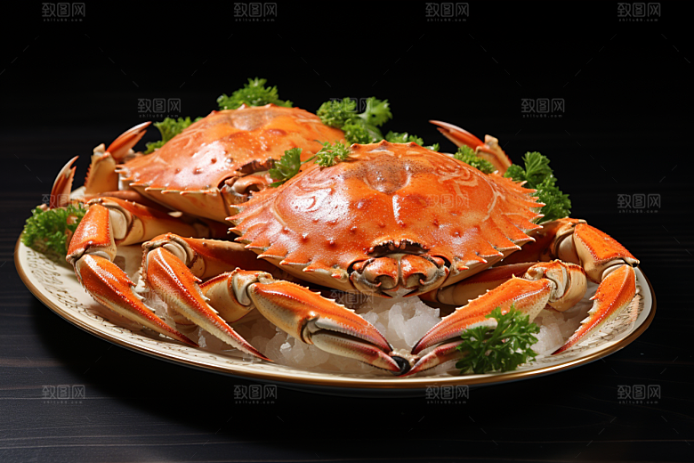 梭子蟹海鲜美味摄影图