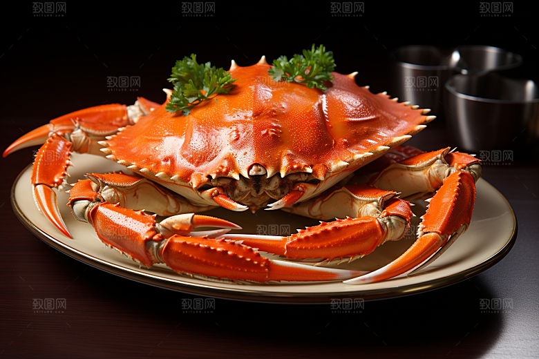 梭子蟹食材美味摄影图