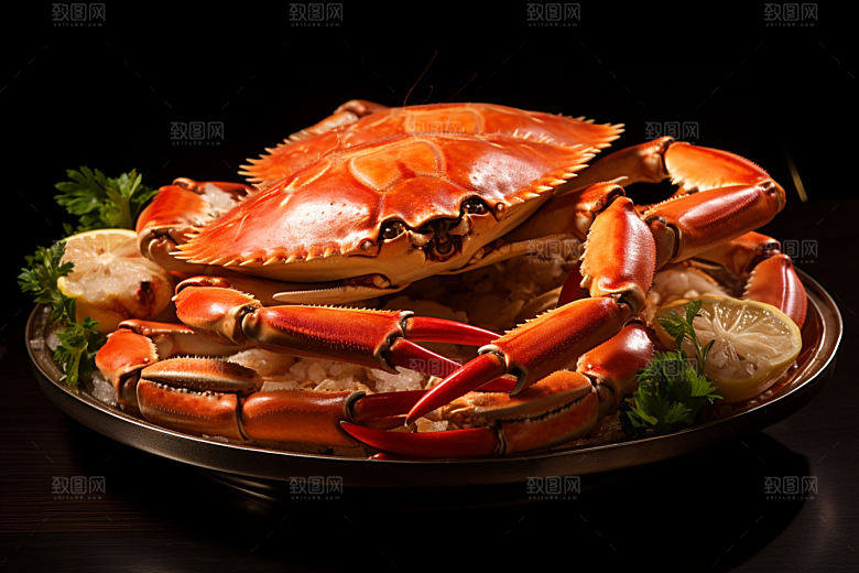 梭子蟹冰鲜美味摄影图