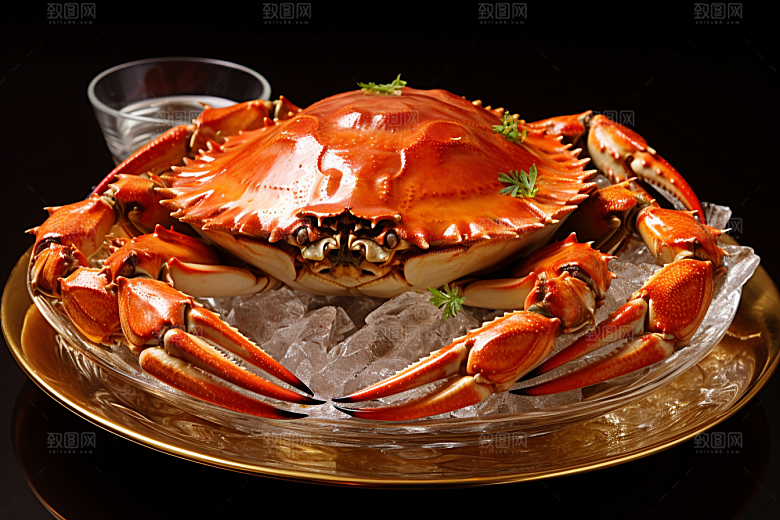 梭子蟹螃蟹海鲜摄影图