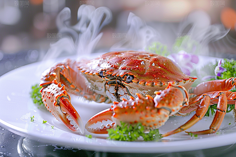 梭子蟹海鲜美味摄影图