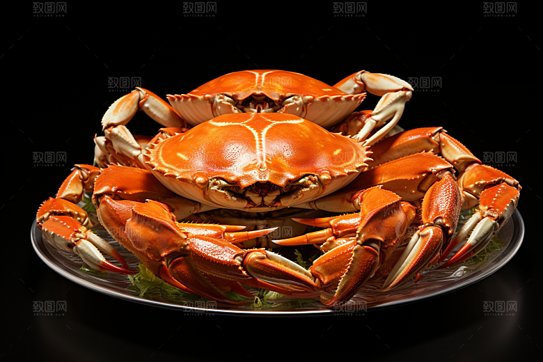 梭子蟹美食海鲜摄影图