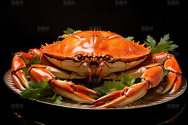 梭子蟹海鲜螃蟹摄影图