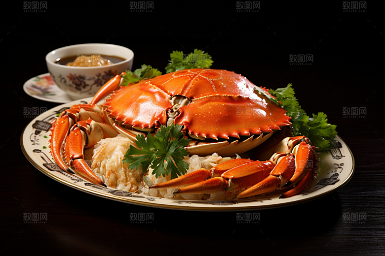 梭子蟹海蟹美味摄影图