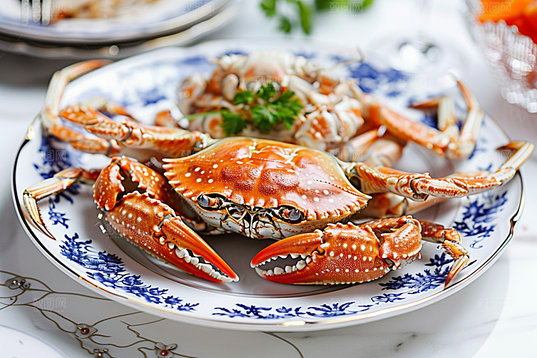 梭子蟹海洋食材摄影图