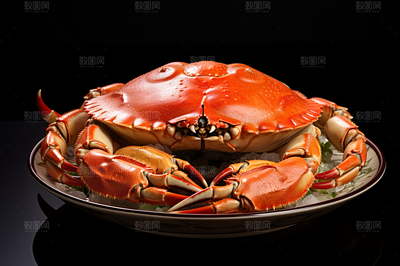 梭子蟹冰鲜海货摄影图